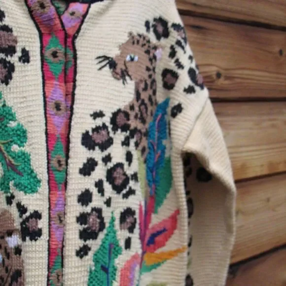 Vintage 90's Hand Knit Berek Pima Cotton Cardigan Sweater - Picture 7 of 12